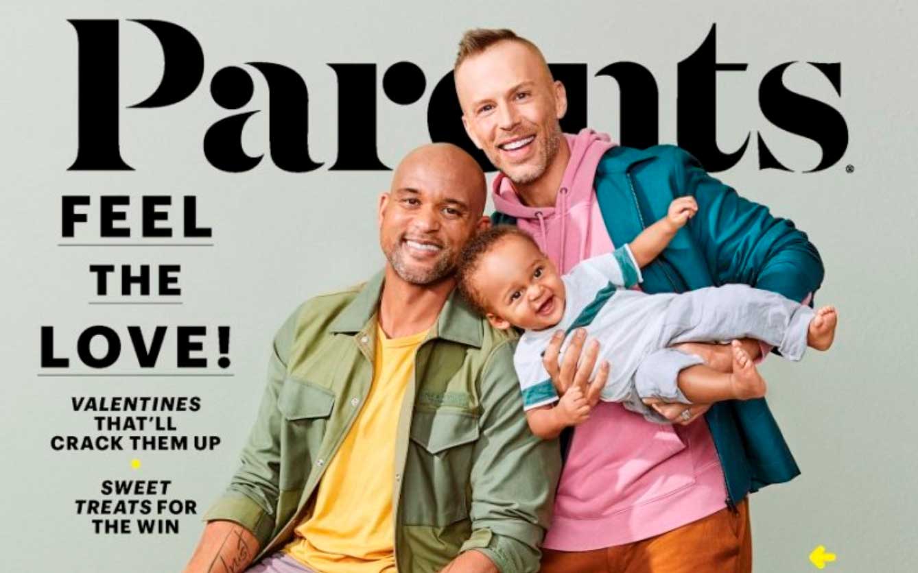 Parents Magazine featuring same-sex couple and baby