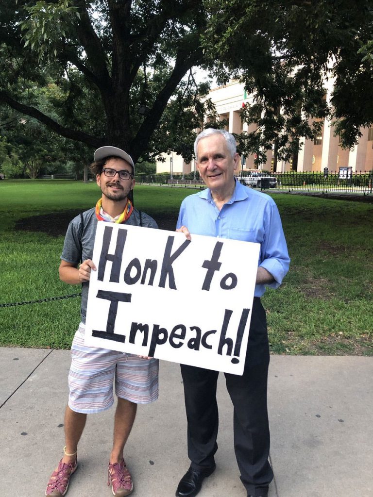 Doggett supports impeachment - honk to impeach!