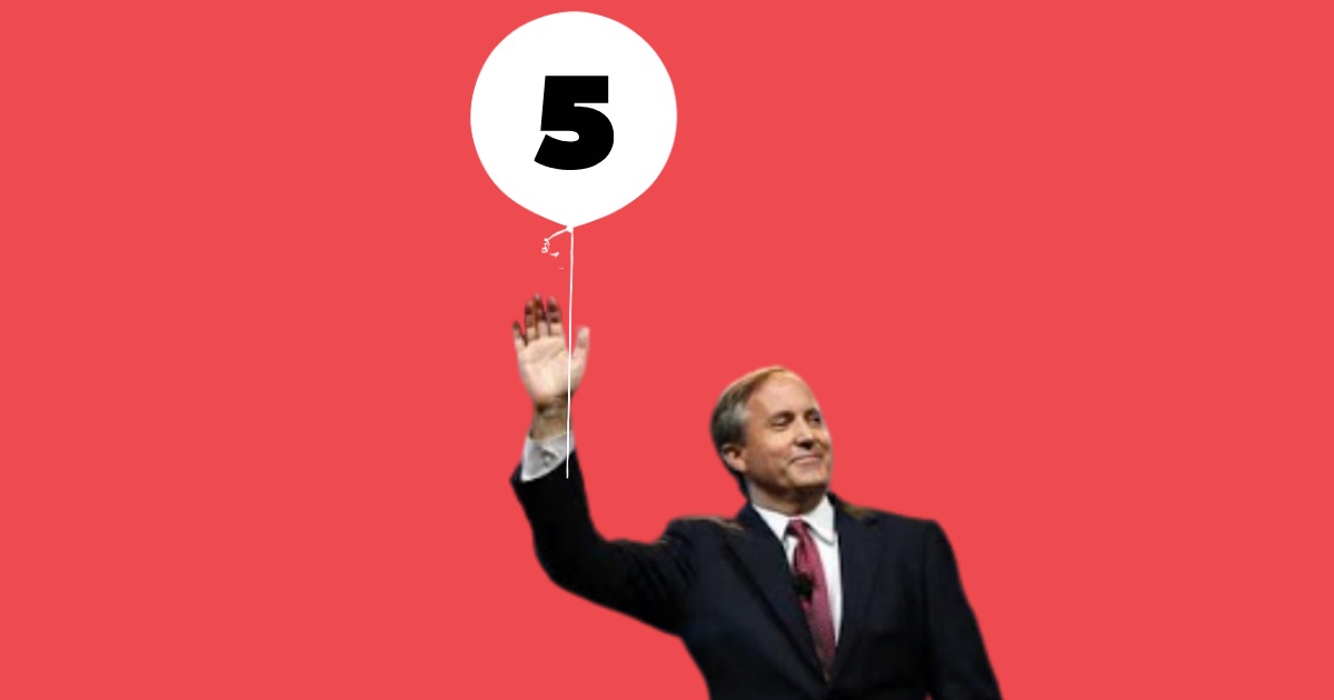 Paxton's indictment celebrates its fifth birthday